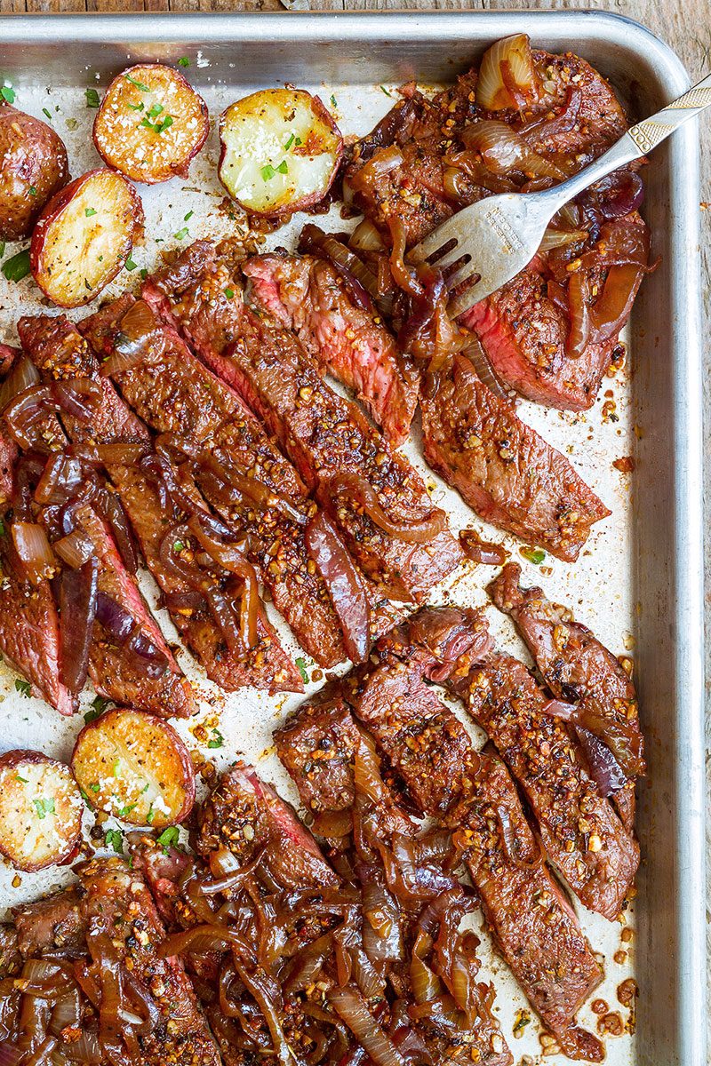 Sheet Pan Steak And Potatoes Recipe — Eatwell101 