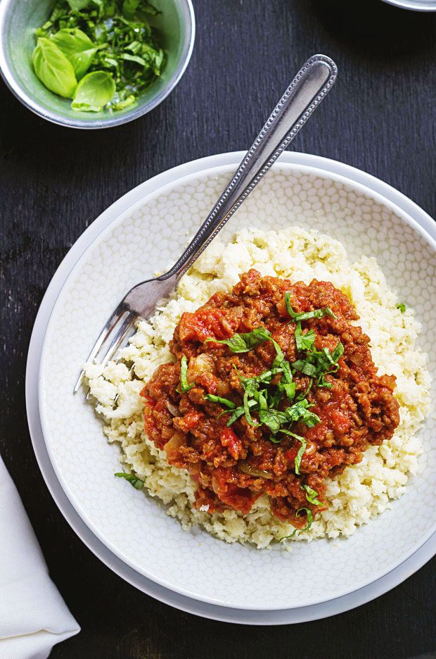 Cauliflower Rice with Bolognese Sauce Recipe — Eatwell101