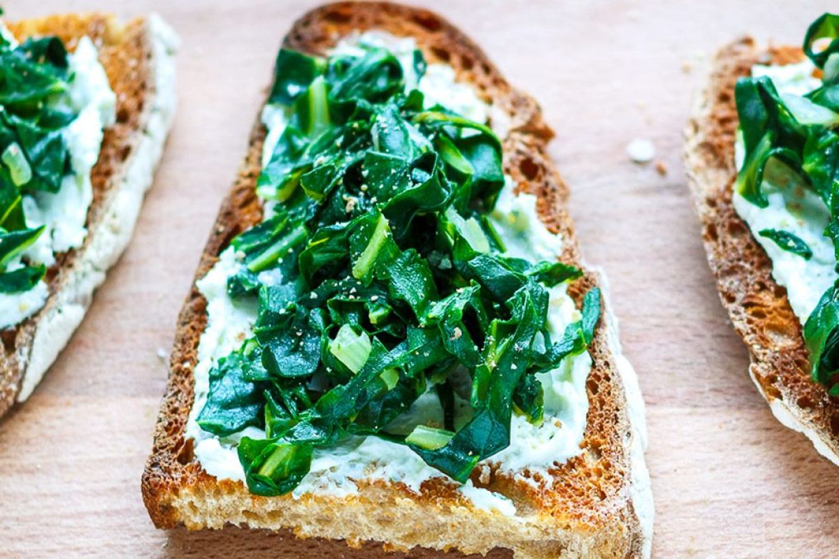 Sauteed Swiss Chard Toasts