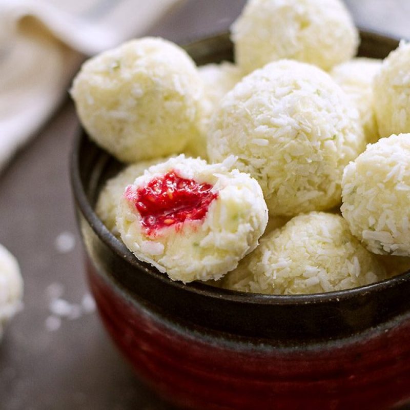 Raspberry White Chocolate Coconut Bites Recipe — Eatwell101 