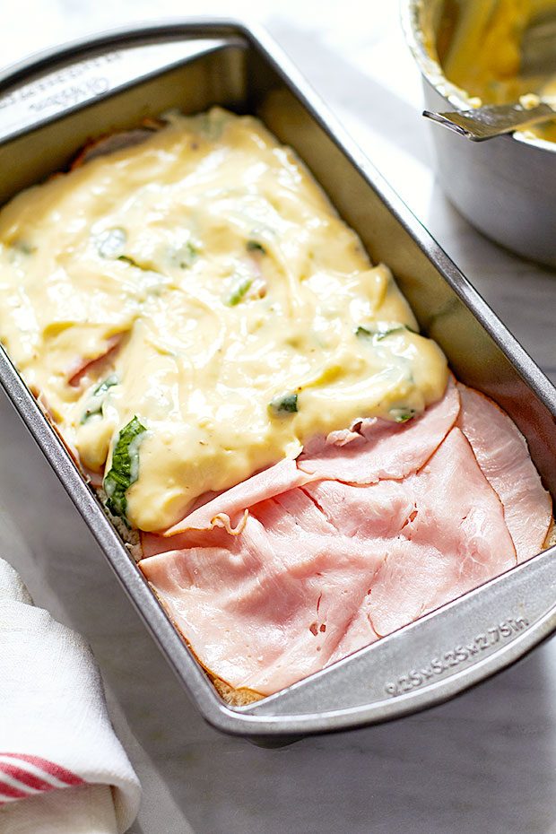 Easy Ham Cheese Spinach Bread Cake Recipe — Eatwell101