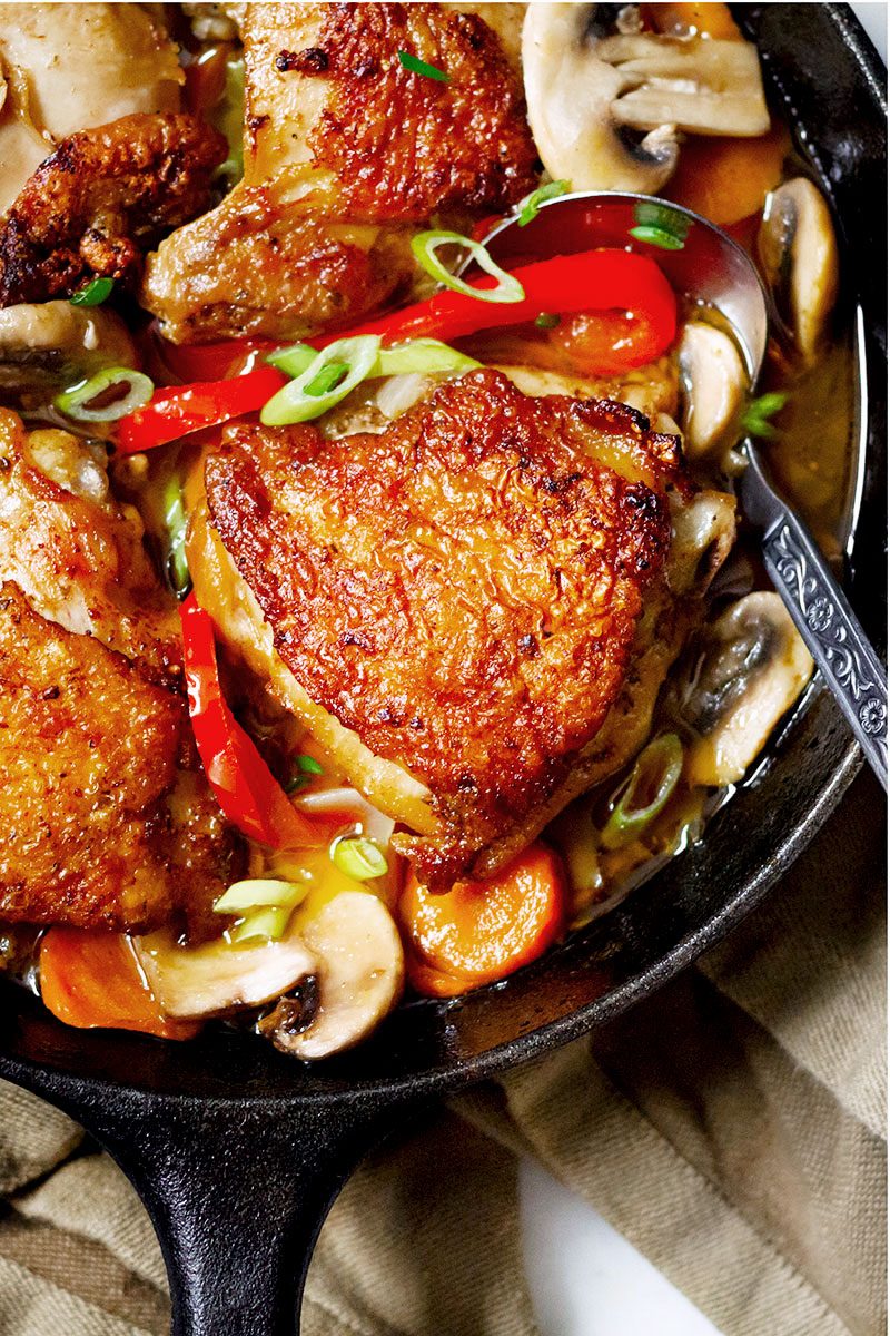 Sizzling Skillet-Seared Cajun Inspired Chicken with Shiitake, Braised  Tomato and Onion - Inspired Edibles