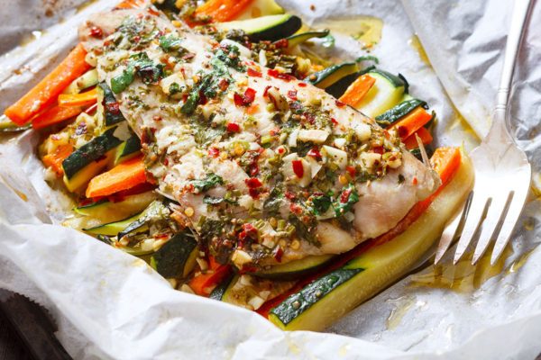 Baked Fish in Parchment (video) • Steamy Kitchen Recipes Giveaways