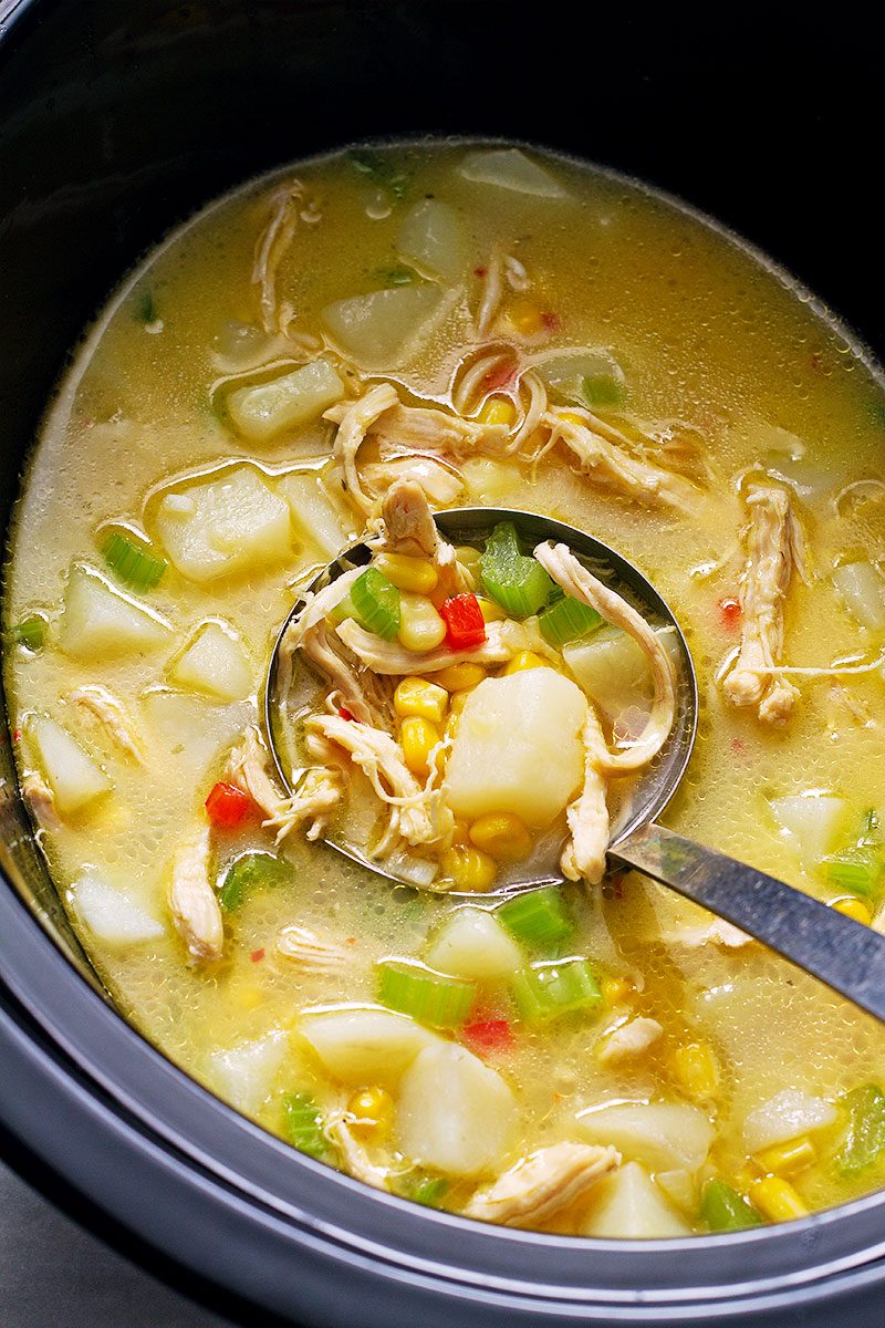 Slow Cooker Chicken Corn Chowder — Eatwell101
