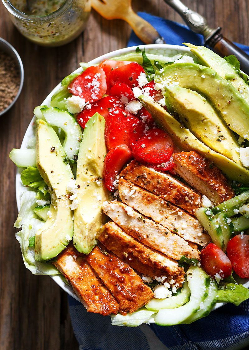 Grilled Chicken Salad Recipe with Avocado and Feta ...