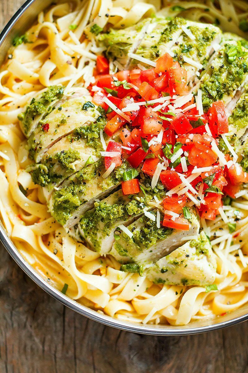 Pesto Chicken Pasta Recipe – Healthy Chicken Pasta Recipe — Eatwell101