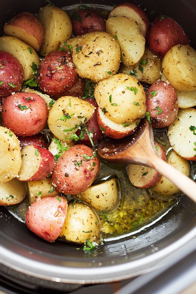 Instant Pot Baby Potatoes with Garlic Herb Butter - The Recipe Pot