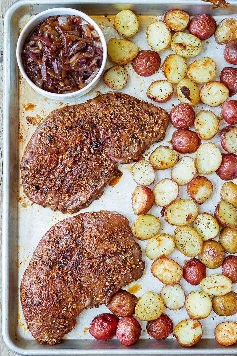 Sheet Pan Steak And Potatoes Recipe — Eatwell101 