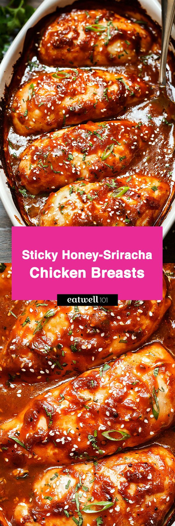 Baked Chicken Breasts with Sticky Honey Sriracha Sauce — Eatwell101