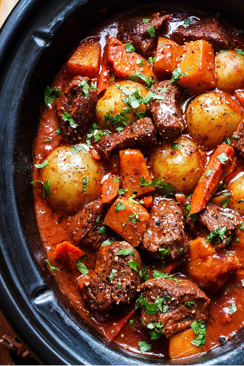 Slow Cooker Beef Stew Recipe with Butternut, Carrot and ...
