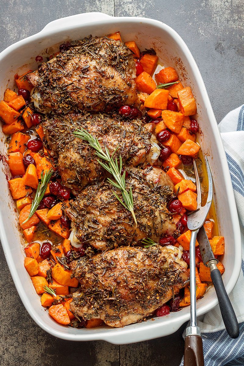 Easy Roasted Turkey Thighs with Garlic Herb Butter — Eatwell101