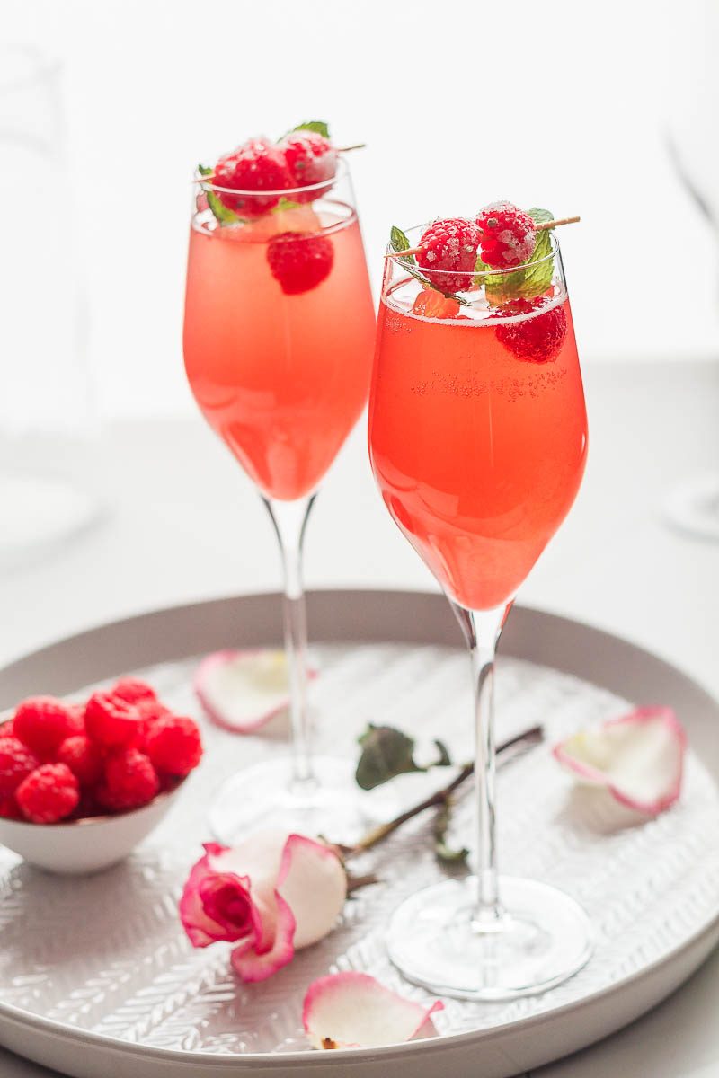 Lemon Raspberry Mimosa - Cashmere & Cocktails