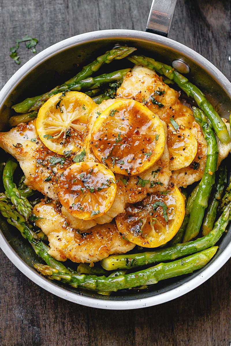 Lemon Butter Chicken Recipe with Asparagus — Eatwell101