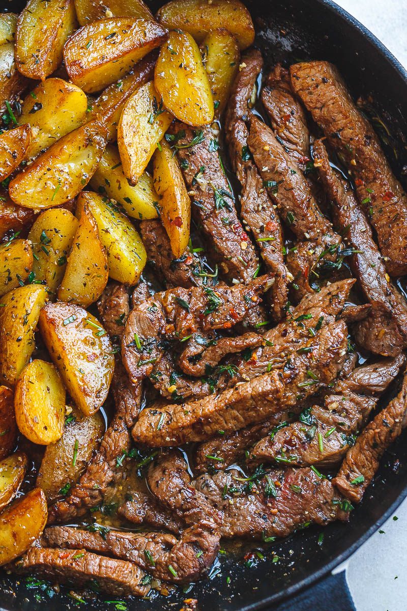 Garlic Butter Steak and Potatoes Skillet – Pan Seared Recipe — Eatwell101