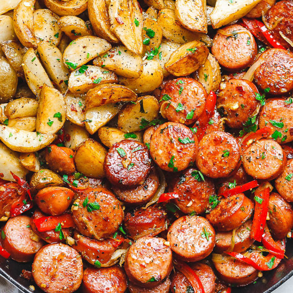 Smoked Sausage and Potato Skillet Recipe — Eatwell101