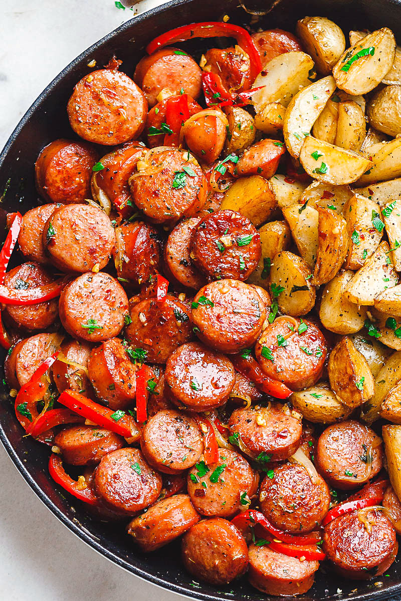 Smoked Sausage and Potato Skillet Recipe – Smoked Sausage Recipe ...