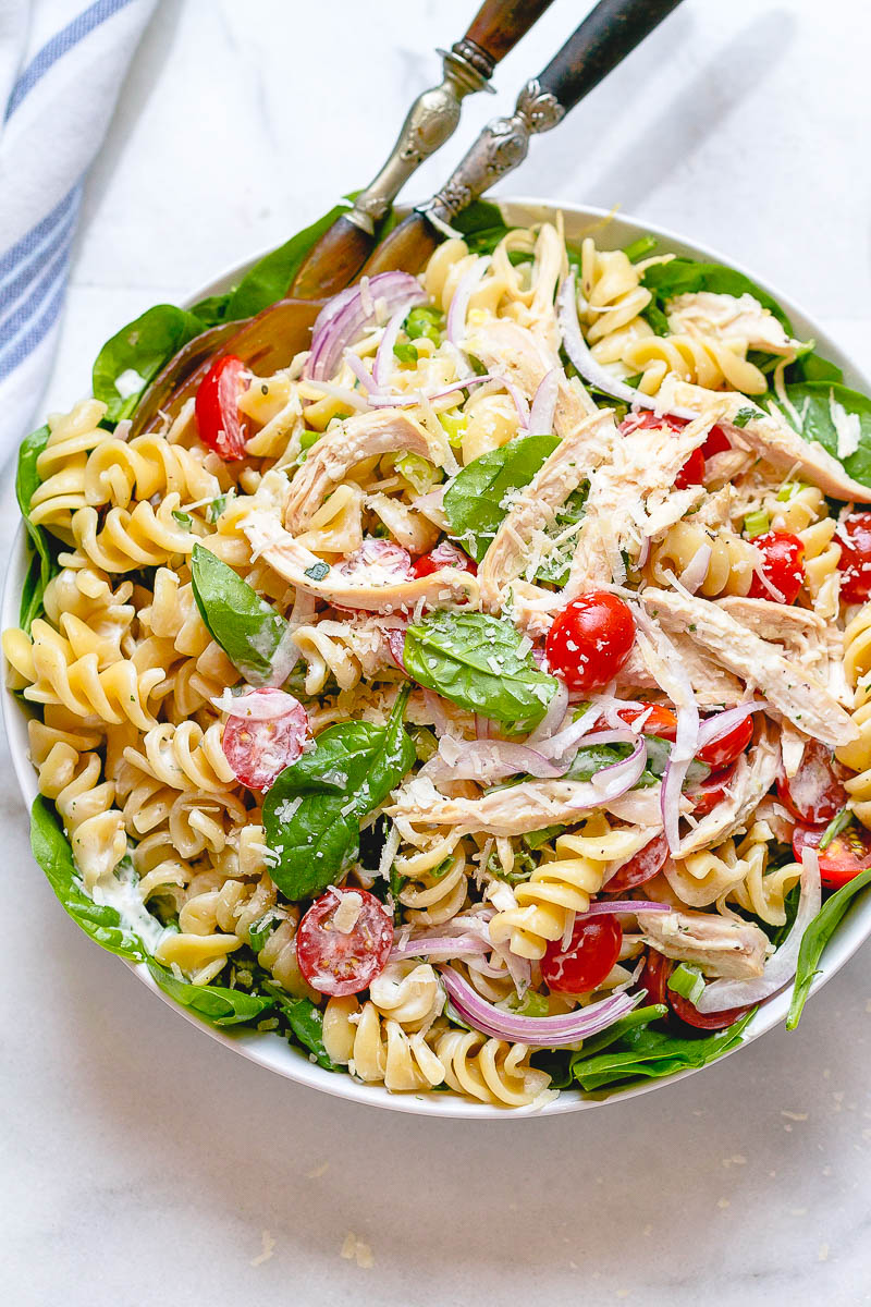 Chicken Pasta Salad with Creamy Ranch Dressing — Eatwell101