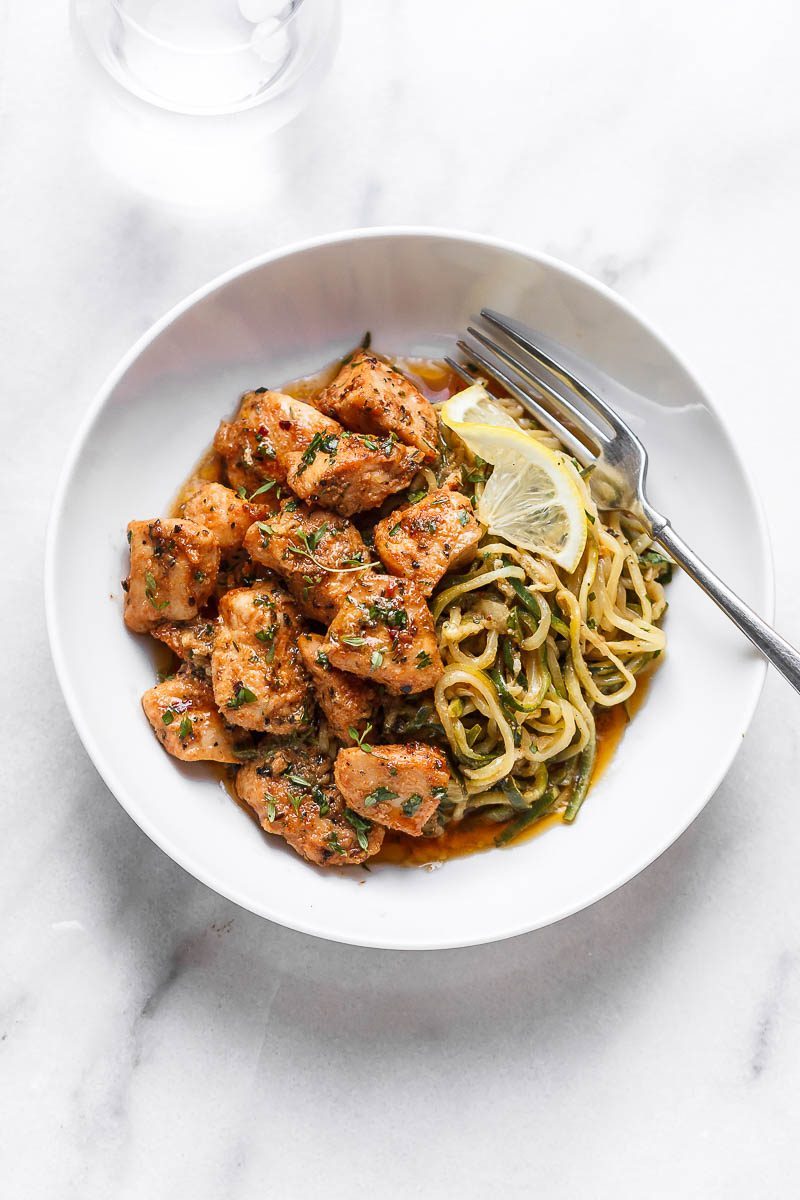 Meal Prep Garlic Butter Chicken Meatballs Recipe with Zucchini Noodles —  Eatwell101