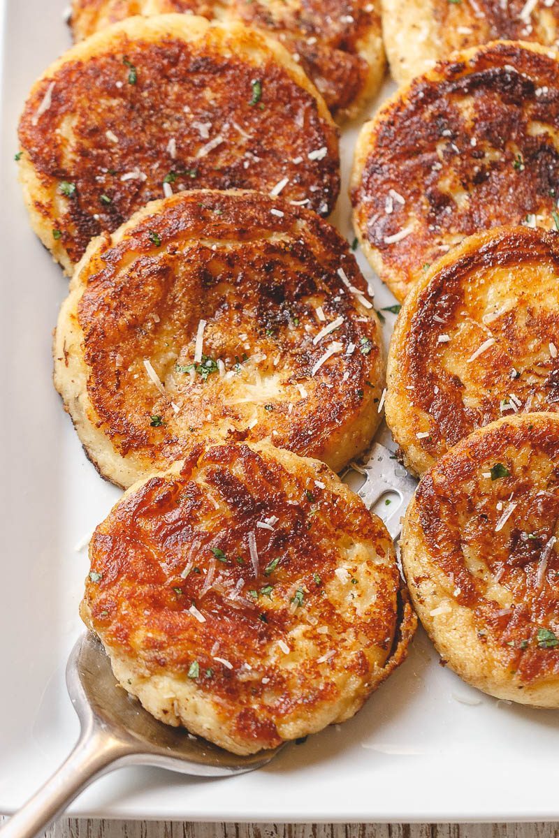 Garlic Parmesan Mashed Potato Cakes Recipe — Eatwell101