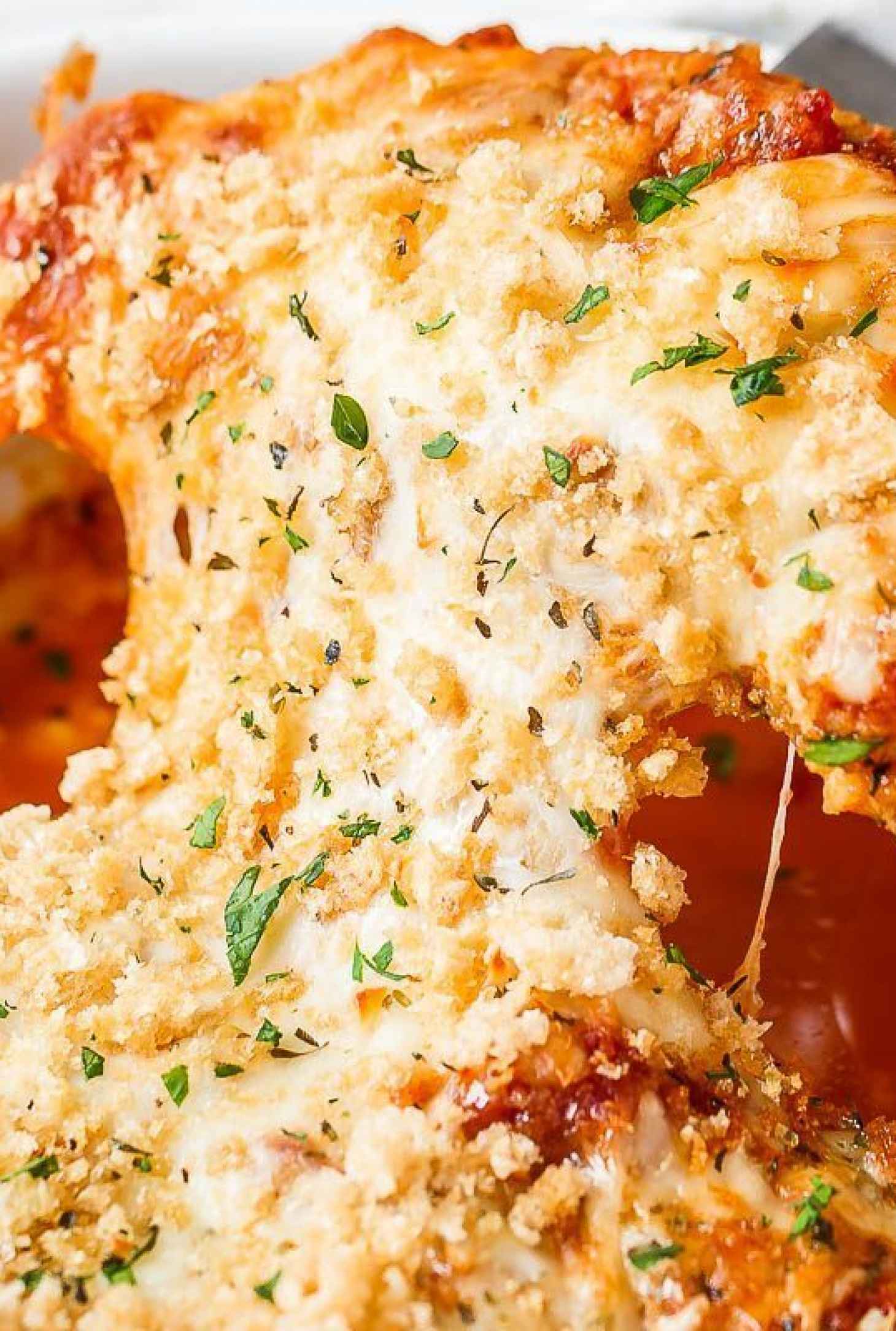 Crispy Chicken Parmesan Casserole - #recipe by #eatwell101 - https://www.eatwell101.com/mozzarella-parmesan-chicken-casserole