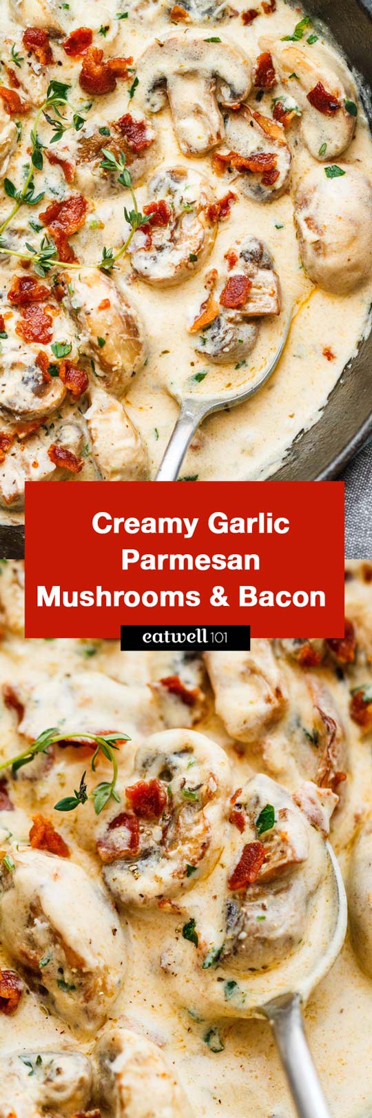 Creamy Garlic Parmesan Mushrooms Recipe — Eatwell101
