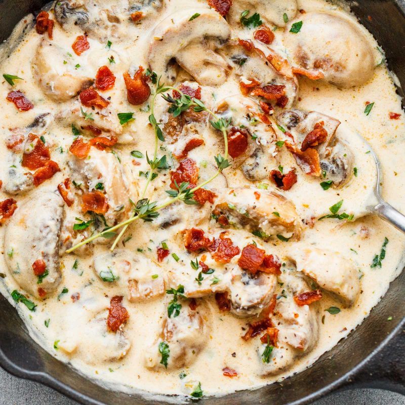 Creamy Garlic Parmesan Mushrooms Recipe — Eatwell101