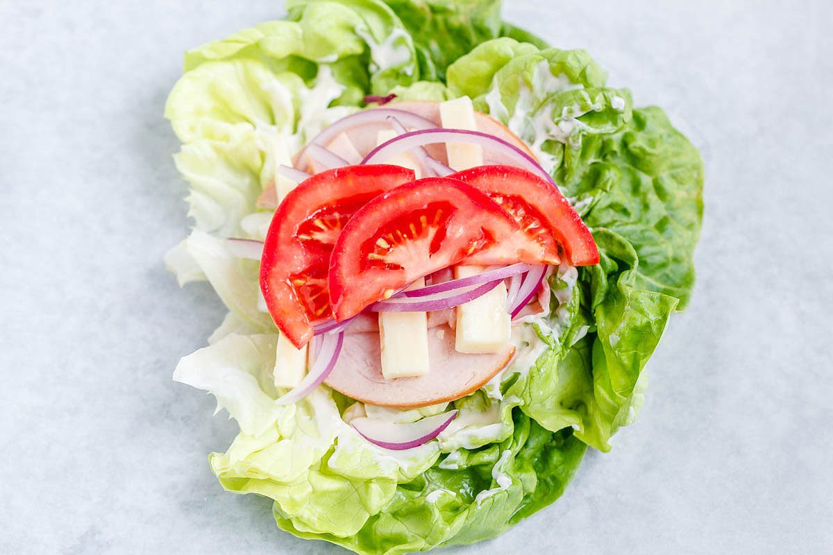 How to make a lettuce wrap sandwich (low carb, healthy) - Cooking LSL