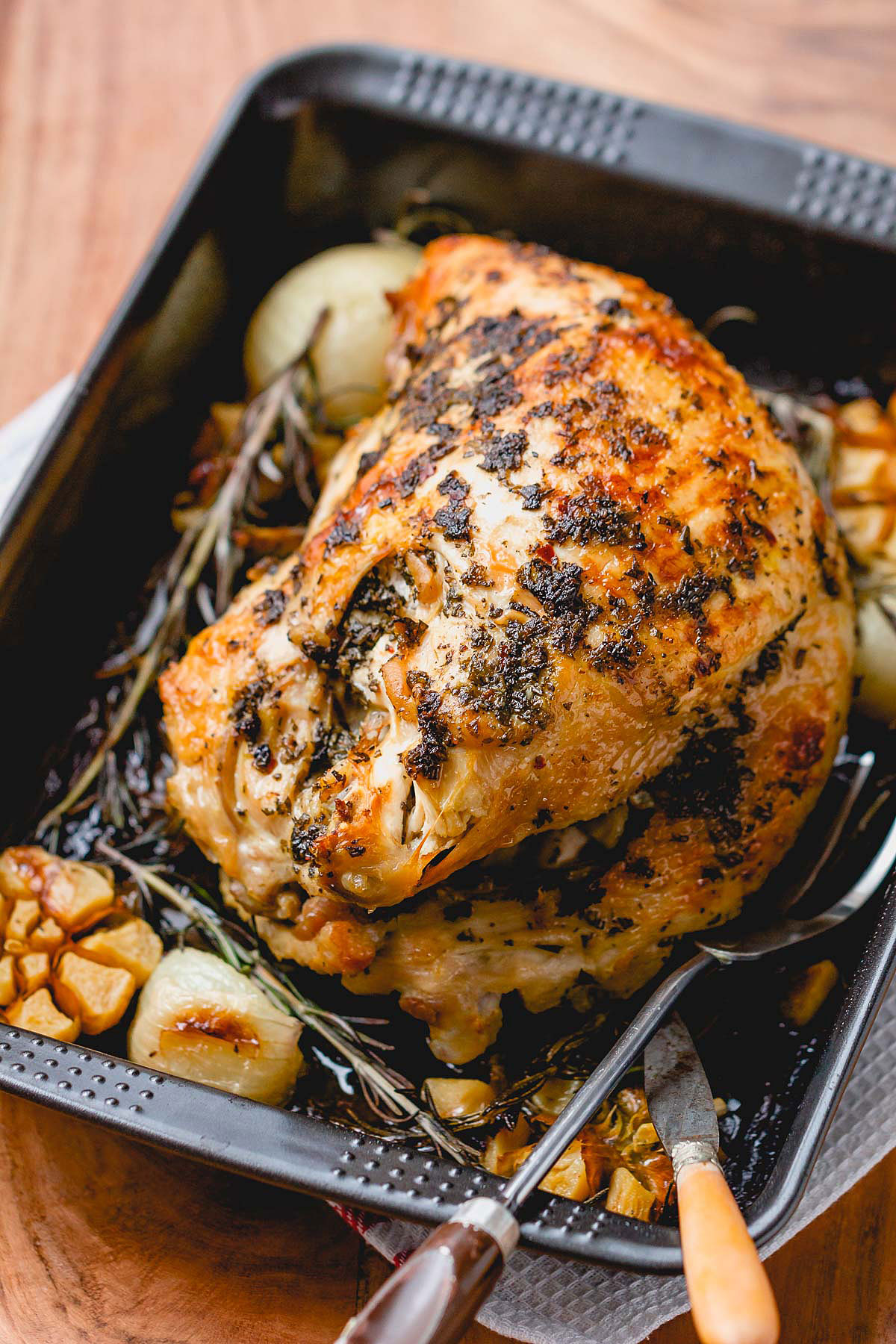 Roasted Turkey Breast Recipe with Garlic Herb Butter – How to Roast a ...