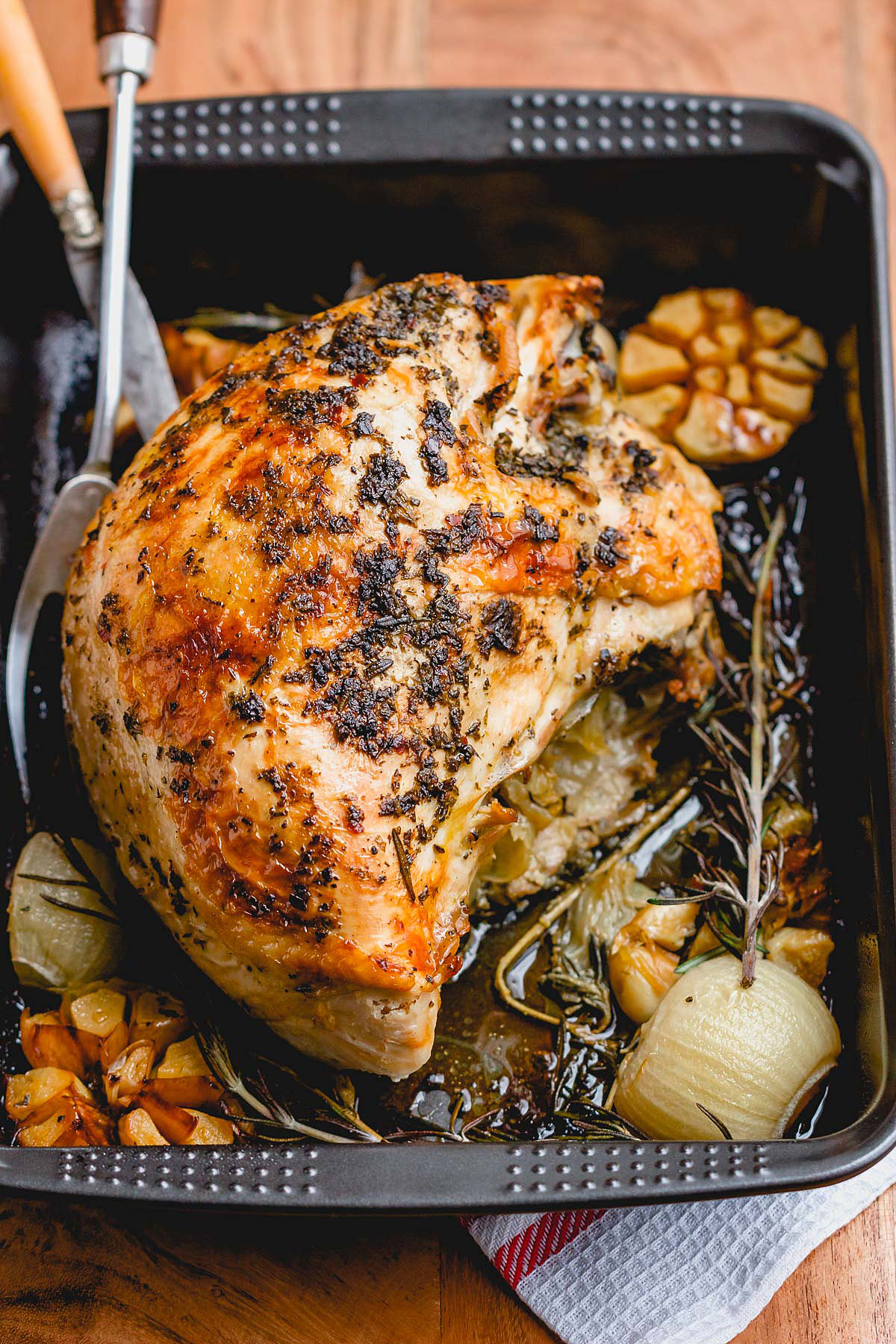 Roasted Turkey Breast Recipe with Garlic Herb Butter – How to Roast a