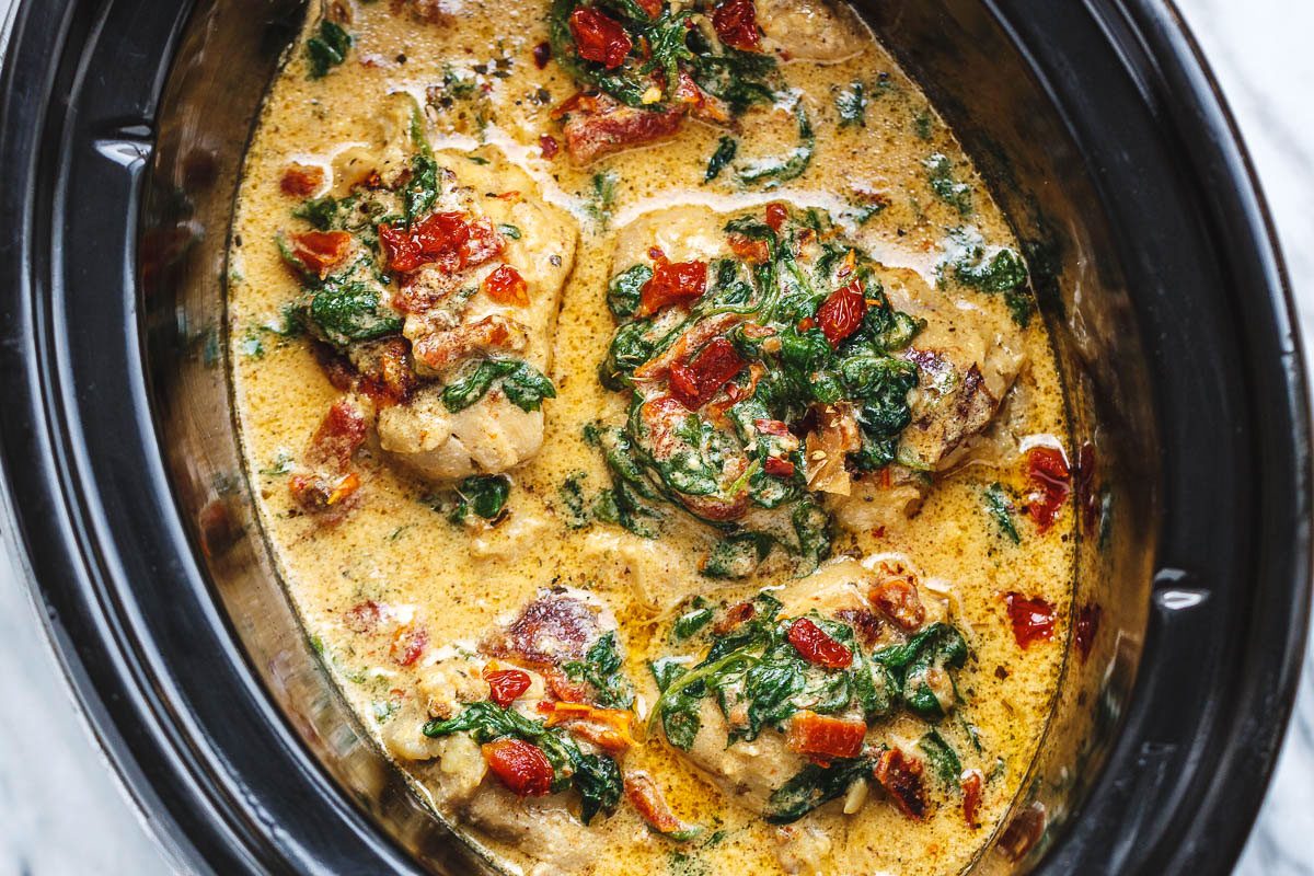 CrockPot Tuscan Garlic Chicken – How To Make Crockpot Chicken Recipes — Eatwell101