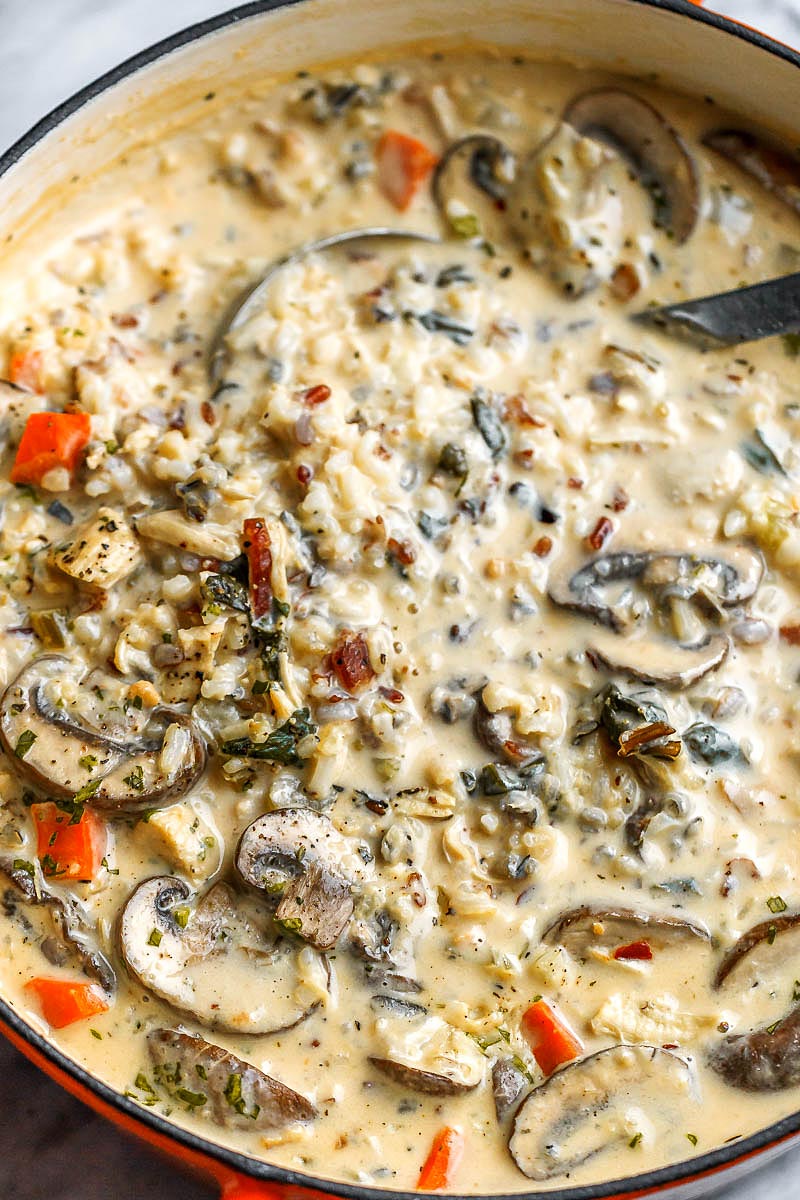 Crack Chicken wild Rice Soup Recipe with Mushroom and Bacon — Eatwell101