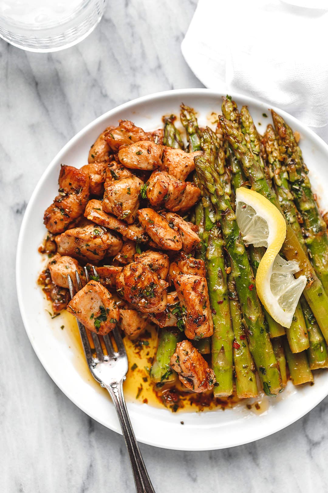 Garlic Butter Chicken Bites and Asparagus Recipe – Best Chicken Recipe ...