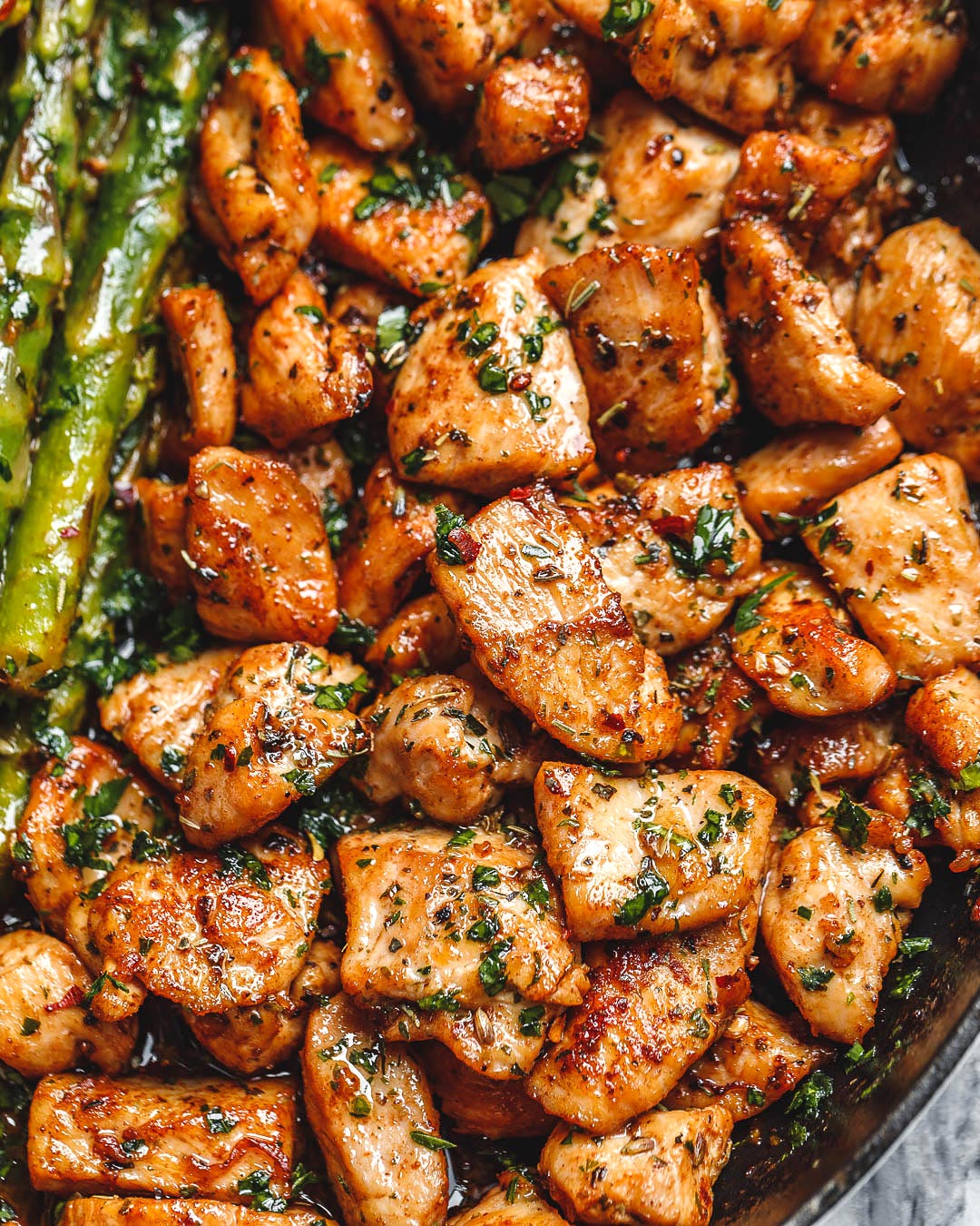 Garlic Butter Chicken Bites and Asparagus Recipe – Best Chicken Recipe ...