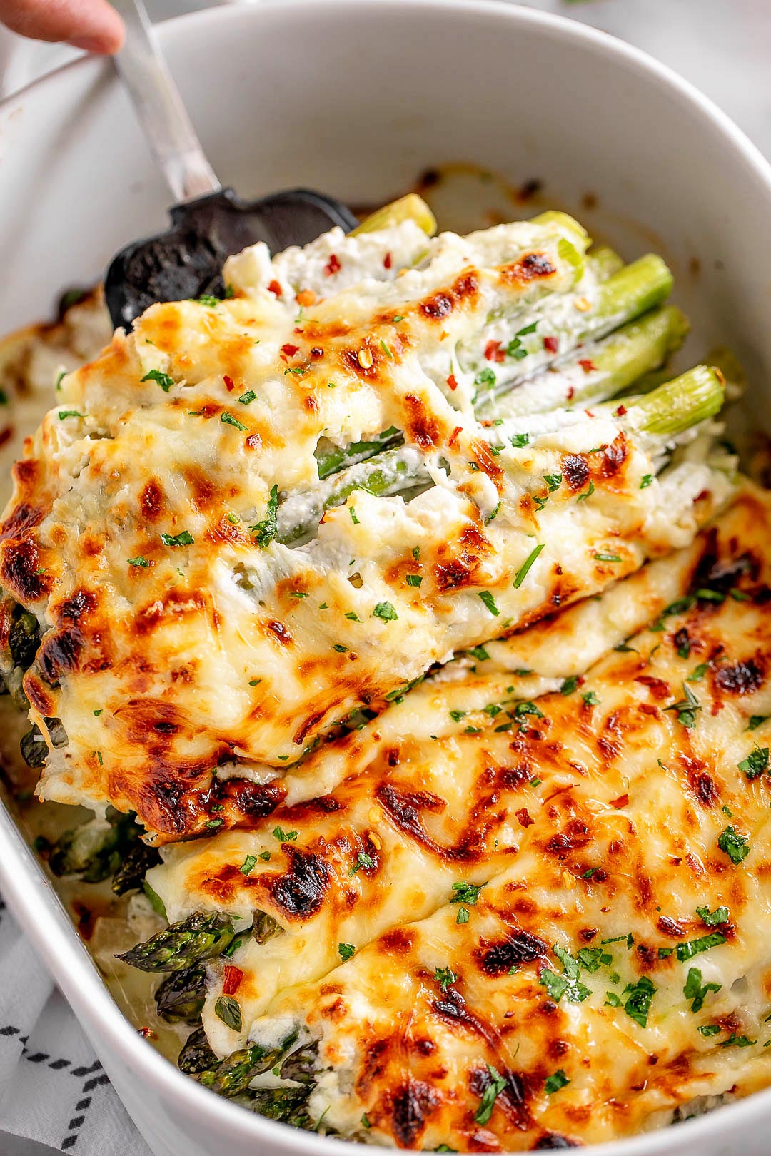 asparagus and cheese gratin