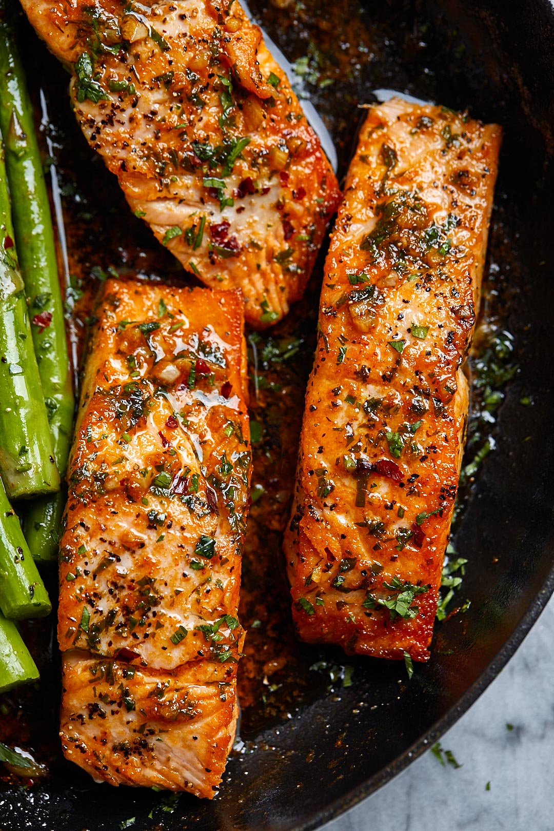 Garlic Butter Salmon Recipe with Lemon Asparagus – Healthy salmon ...