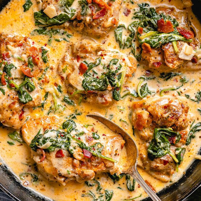 Cheesy Chicken Pasta Casserole Recipe with Spinach and Bacon – Chicken  Casserole Recipe — Eatwell101