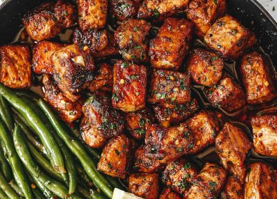 https://www.eatwell101.com/wp-content/uploads/2019/08/Garlic-Butter-Pork-Bites-with-Lemon-Green-Beans-400x288.jpg