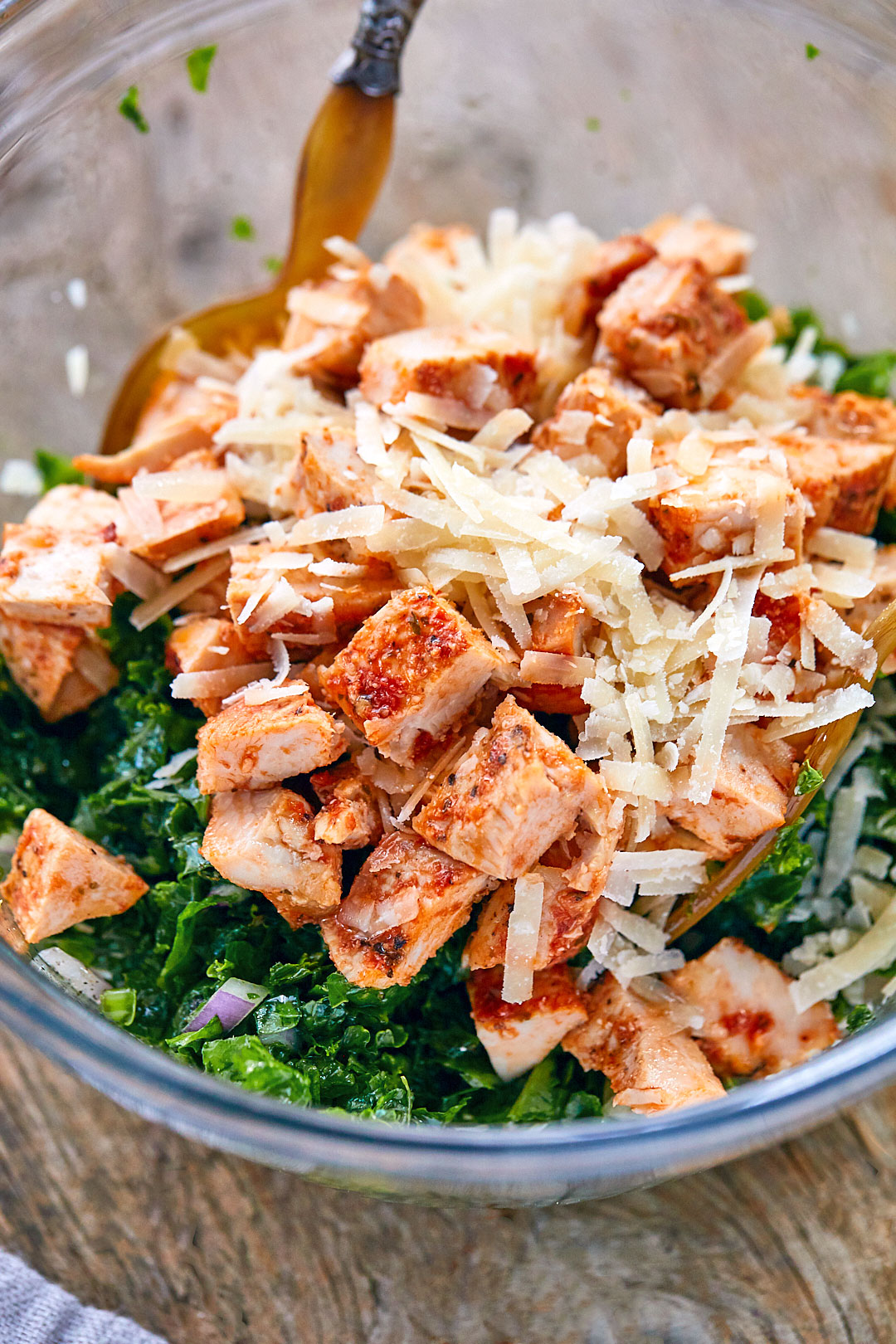 Healthy Chicken Parmesan Kale Salad Recipe - Chicken Kale ...