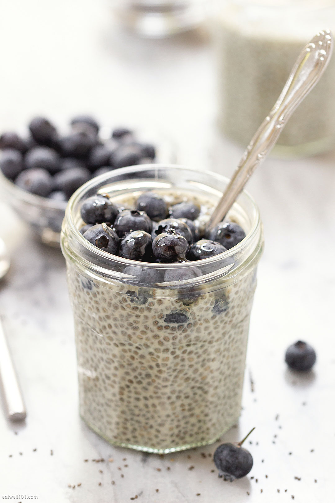 Nectarine and Blueberry Chia Pudding-The Almond Eater