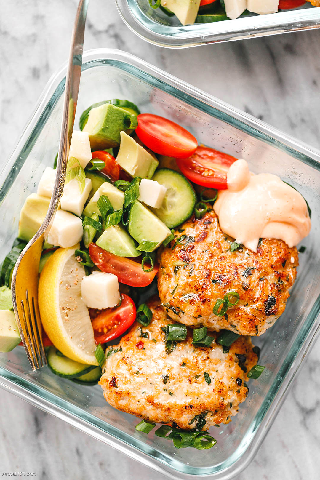 Meal Prep Chicken Patties Recipe with Vegetable Salad – Meal Prep ...