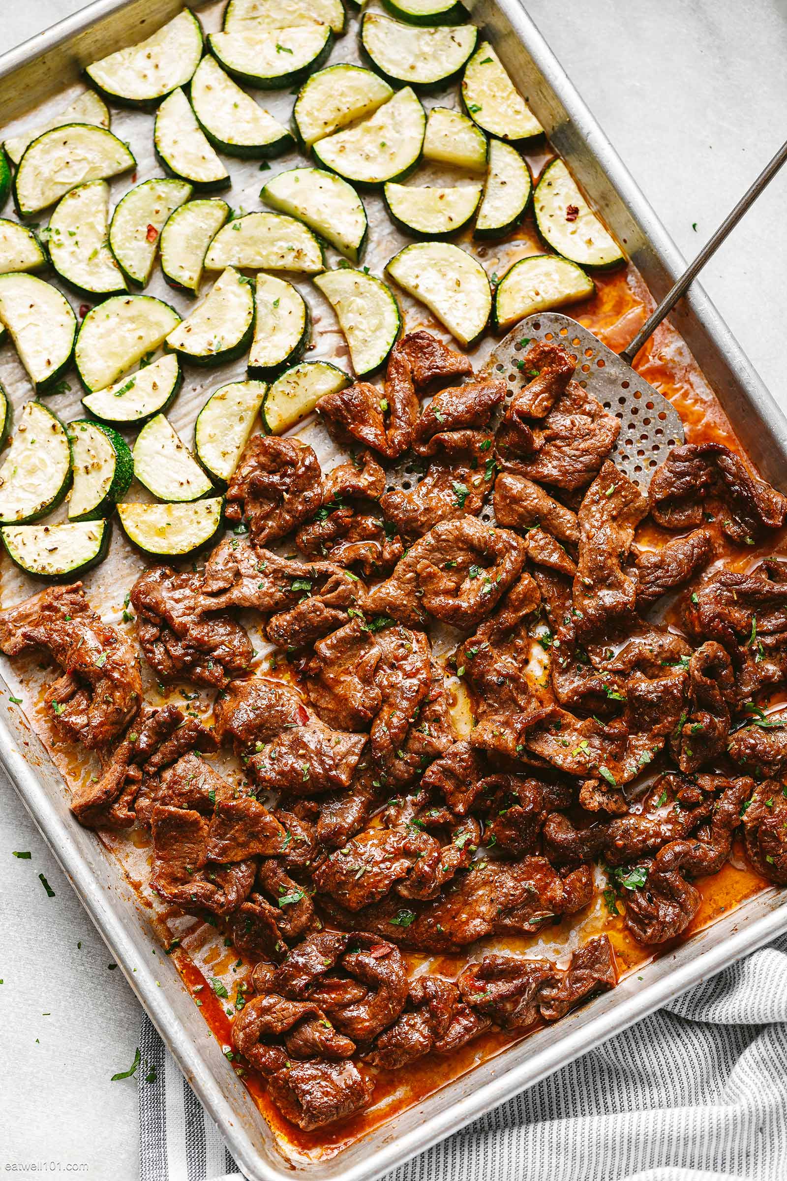 Steak Sheet Pan Dinner - one pan! Recipe - Rachel Cooks®