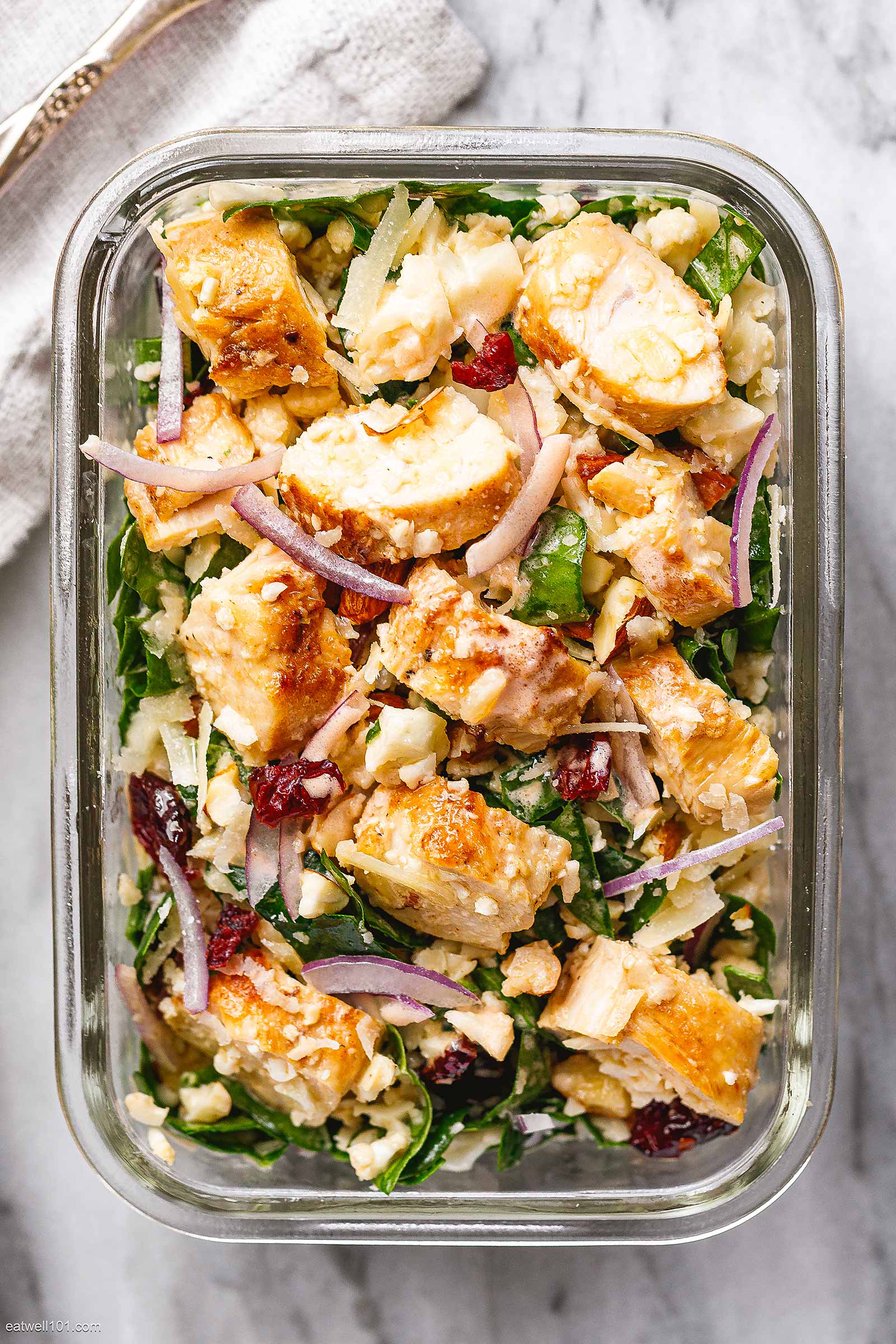 Meal Prep Chicken Spinach Cauliflower Salad Recipe – Chicken Meal Prep ...