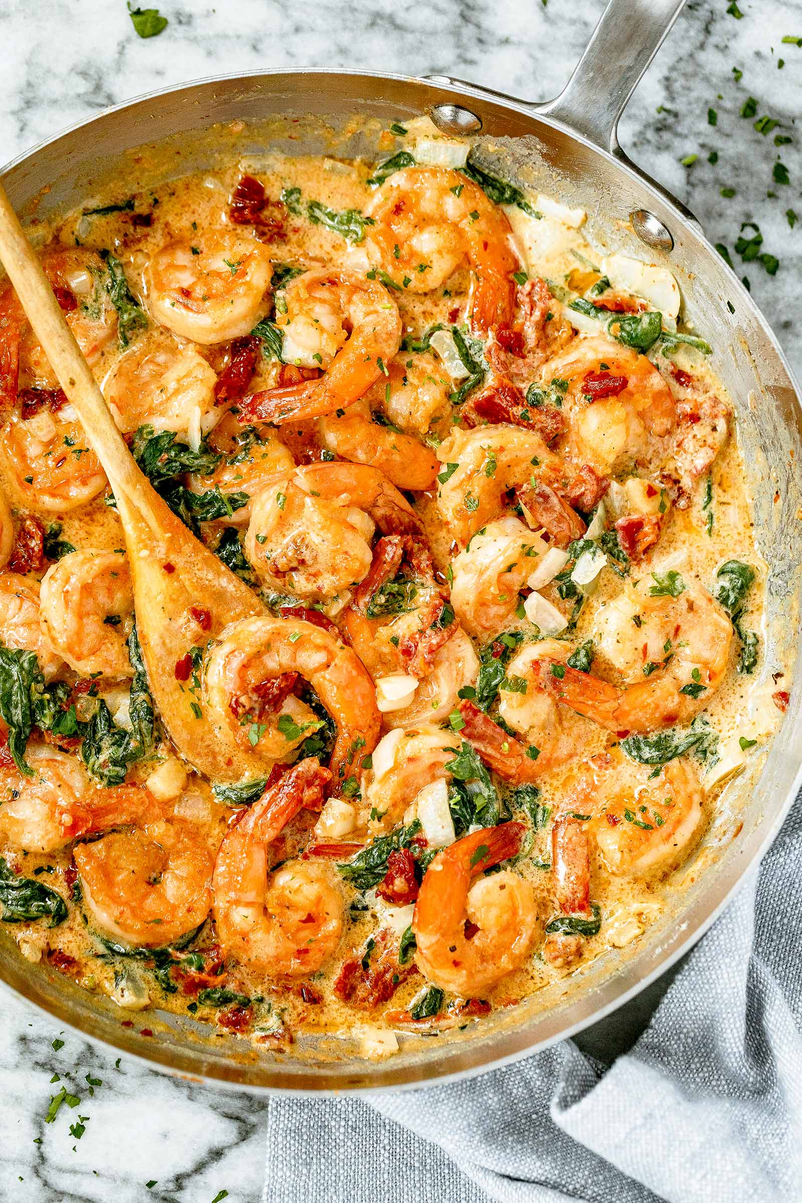 Shrimp and Spinach Cream Sauce - WonkyWonderful