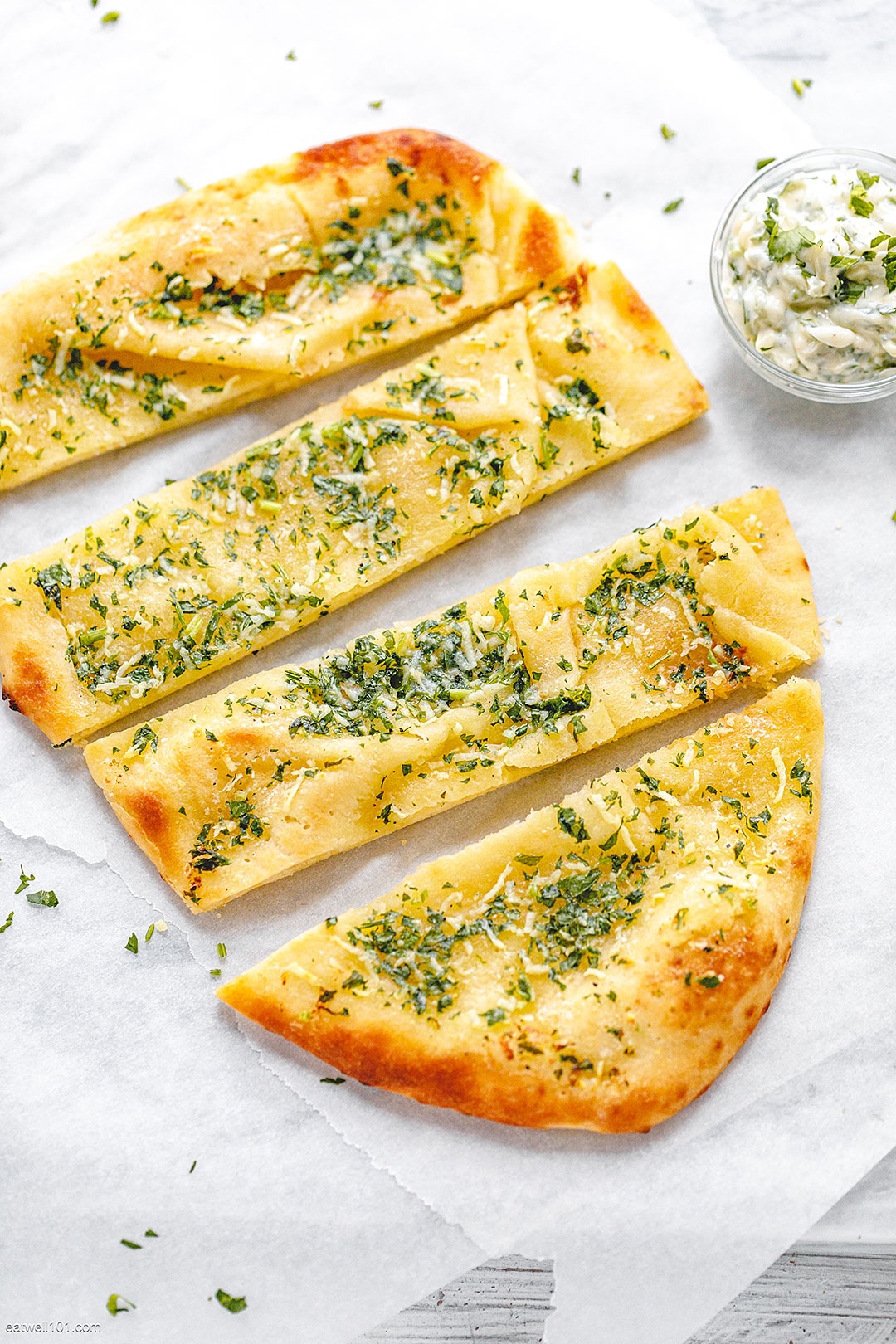 OvenBaked Garlic Herb Butter Flatbread Flatbread Recipe Ideas