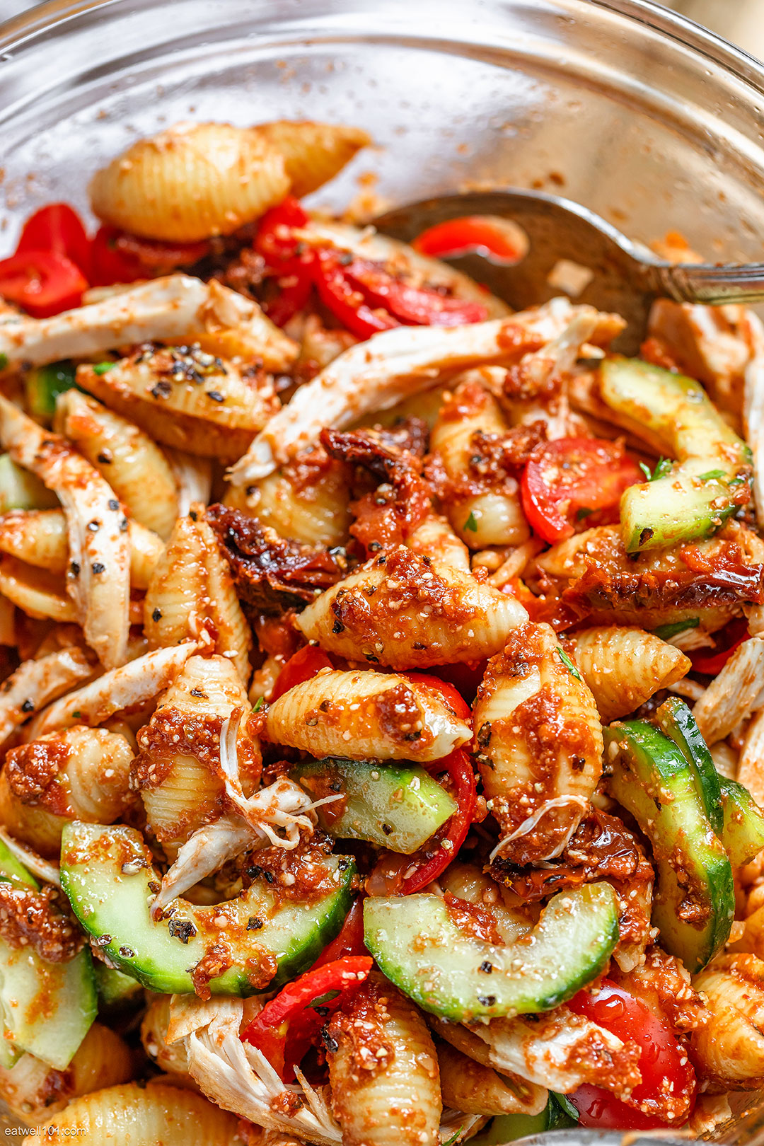 Healthy Roasted Chicken Pasta Salad Recipe with Cucumber ...