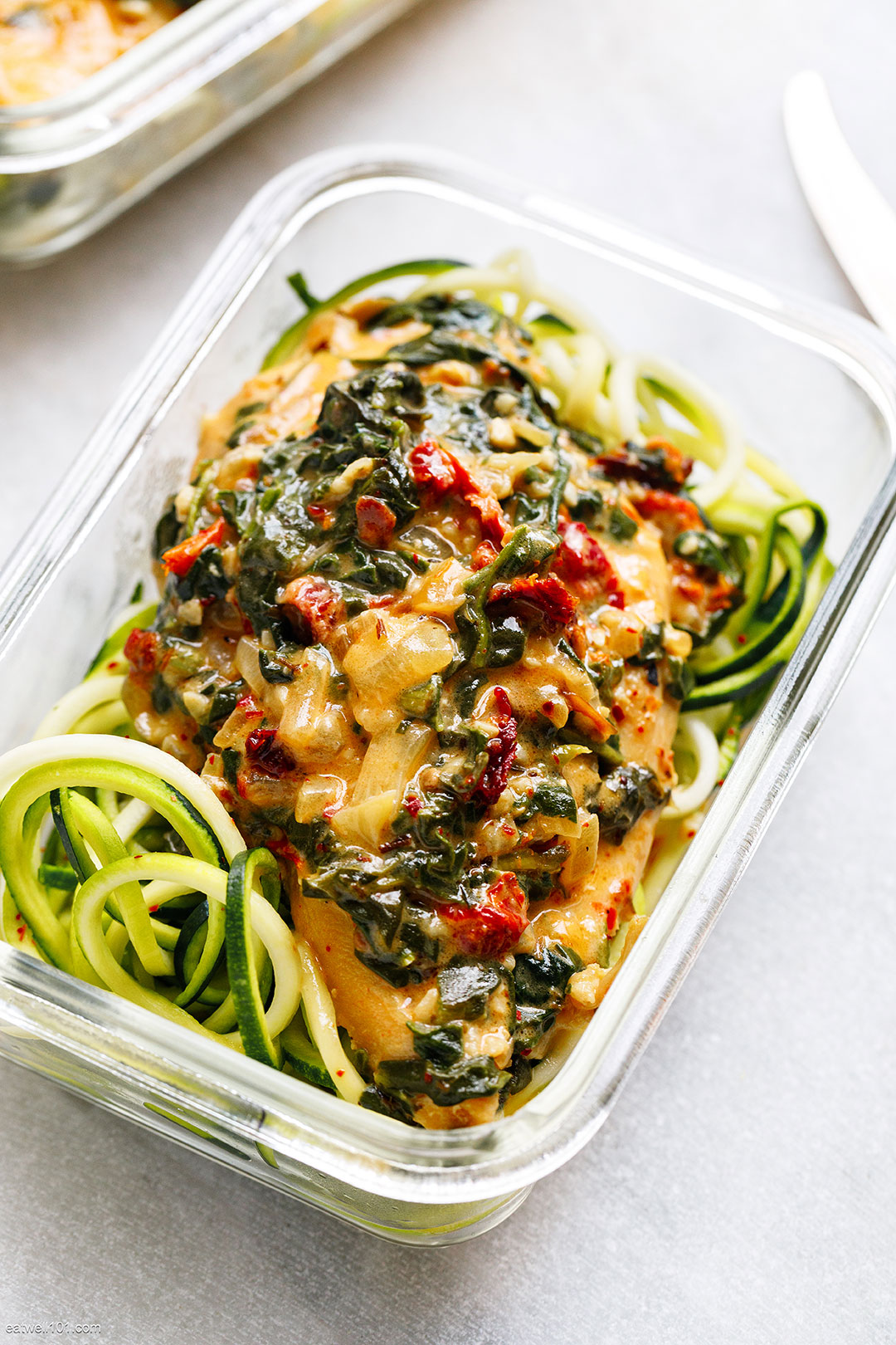 Meal Prep Garlic Butter Chicken Meatballs Recipe with Zucchini Noodles —  Eatwell101