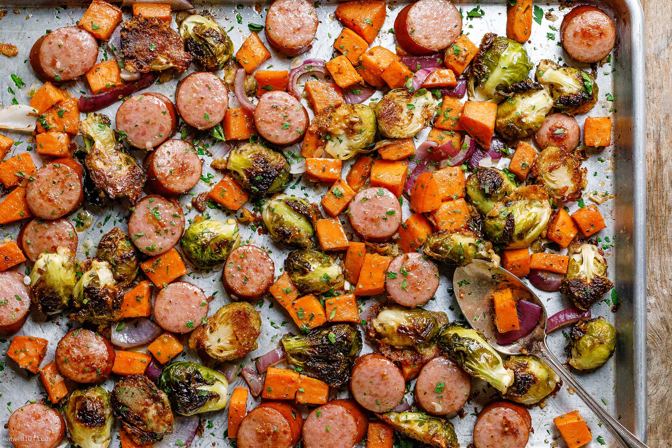 Healthy Sheet Pan Sausage and Veggies - The Cooking Jar