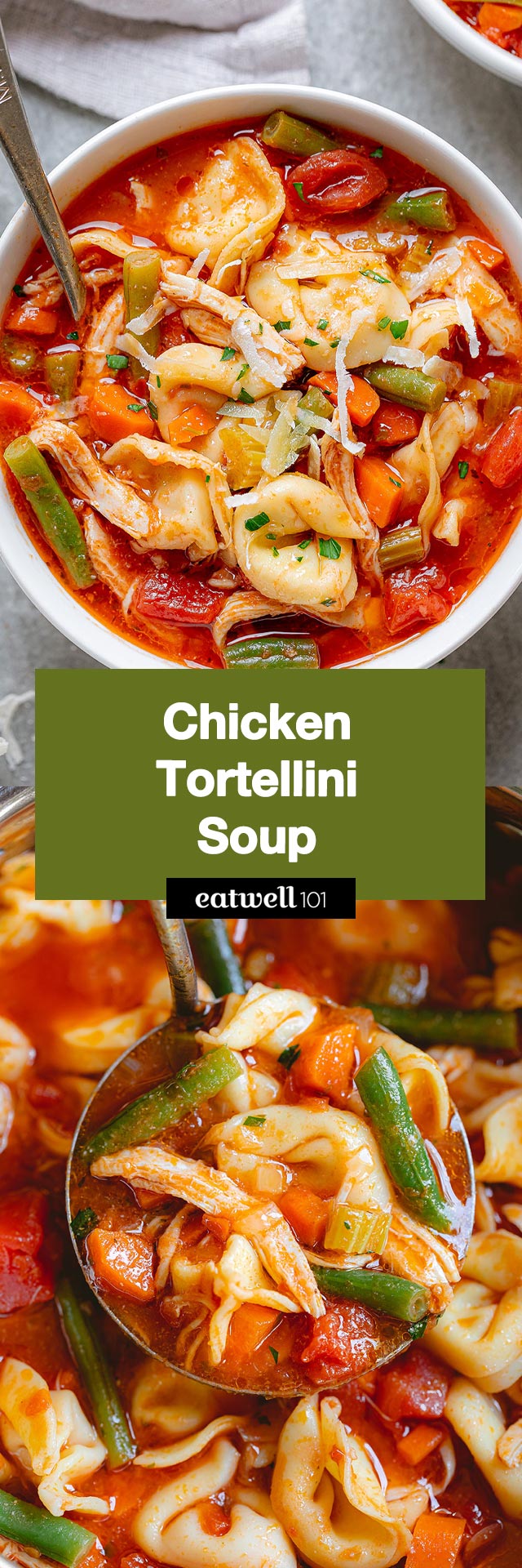 Tortellini Chicken Soup Recipe - This chicken tortellini soup warms you up from the inside. It's quick and easy to make, perfect for those busy weeknights! 