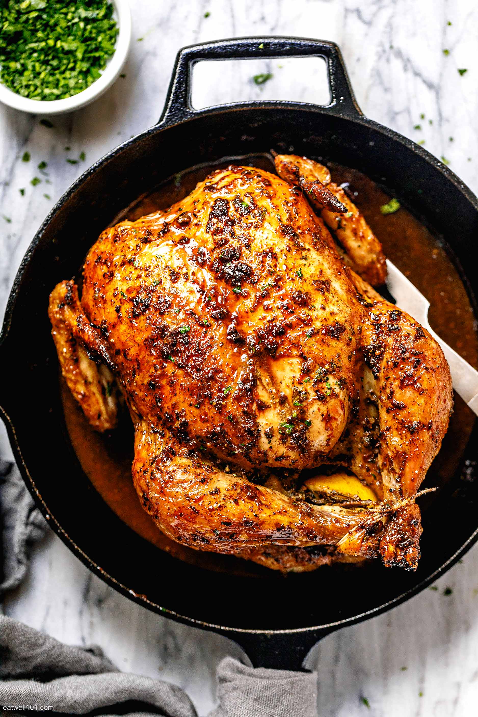 Roasted Chicken Recipe with Garlic Herb Butter – Whole Roasted Chicken ...