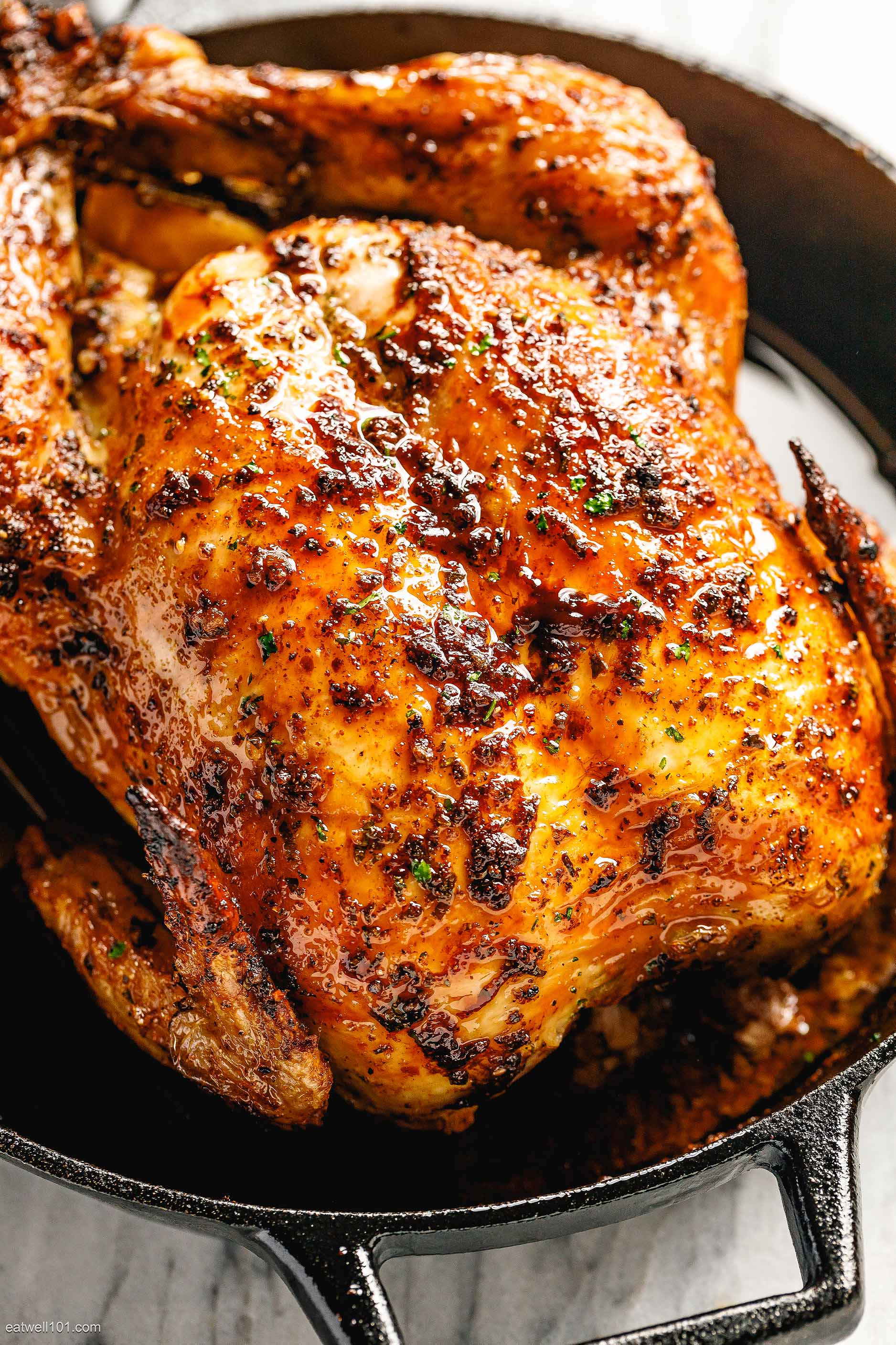 Roasted Chicken Recipe with Garlic Herb Butter – Whole Roasted Chicken ...
